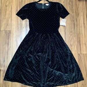 LuLaRoe Elegant Amelia Black Velvet Dress